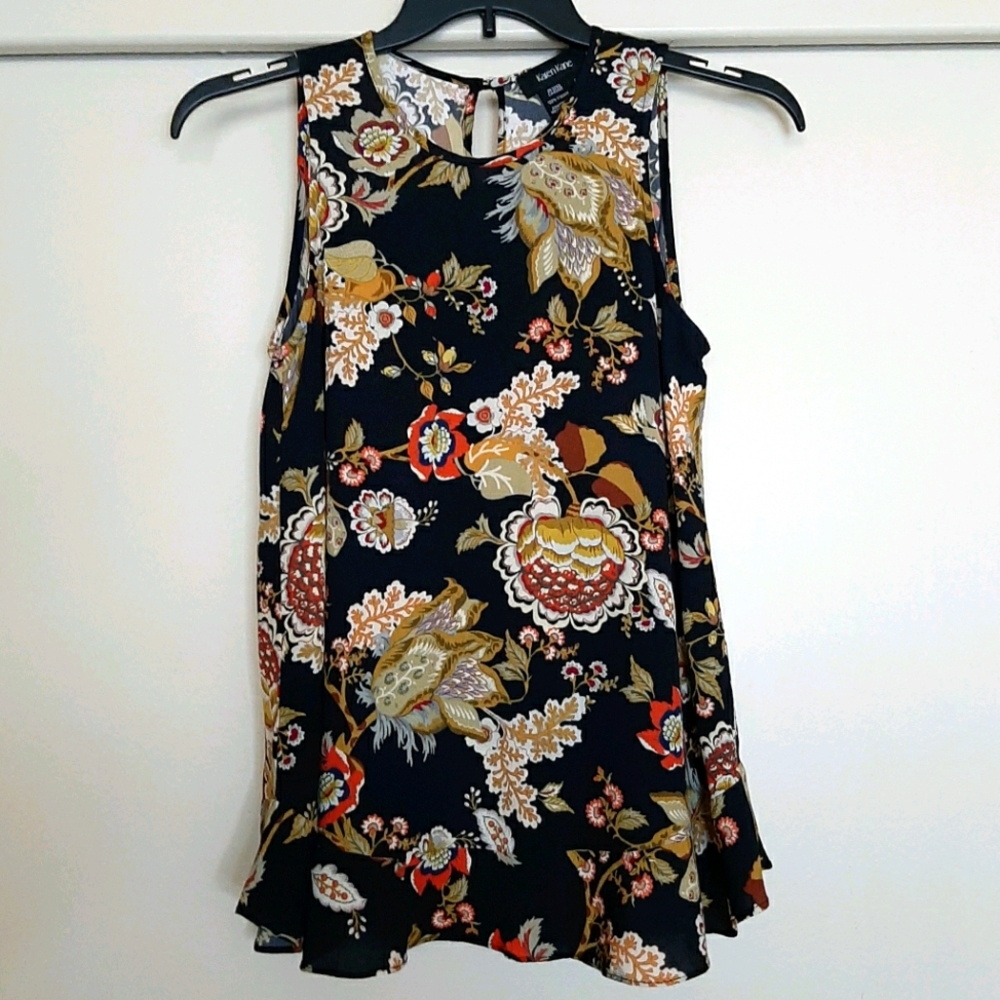 ☀️ NWT Karen Kane Amber Waves Ruffle Hem Top Sz S